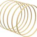 Woodpeckers 6 Pack 13 Inch Wooden Bamboo Floral Hoops Wreath Rings for DIY Wedding Wreath Decor, Dream Catcher and Macrame Wall Hanging Crafts