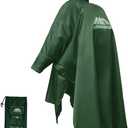 longsinger Rain Poncho for Adult, Waterproof Rain Poncho with Hood and Sleeve, Ideal for Hiking, Hunting, Camping (Large Tall, Olive Green)