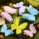 SUNBEAUTY 6 Pcs Large Butterflies Party Decorations, 20 Inch 16 Inch Hanging Butterflies 3D Colorful Pink Purple Yellow Butterfly Decorations for Baby Shower Wedding Ceiling Flower Garden Decor