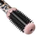 CALISTA GoGo Mini Heated Round Brush — Curl, Smooth & De-Frizz | Ionic Ceramic Travel Hair Styler | Heats to 365°F in 3-5 Min | Dual Voltage | Cheetah