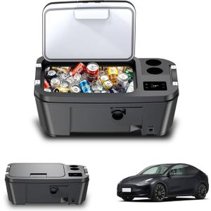 Car Refrigerator for Tesla Model Y 12V Fridge Cooler 21QT(20L) Car Freezer, 21 quarts