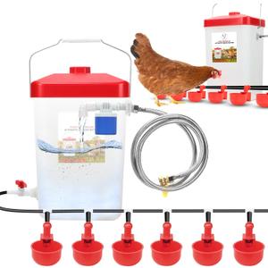 Float Controlled Automatic Chicken Waterer,3 Gallon Auto Refill Poultry Waterer,Automatic Chicken Watering System with Hose Connection for Chicks,Duck,Turkey,Quail