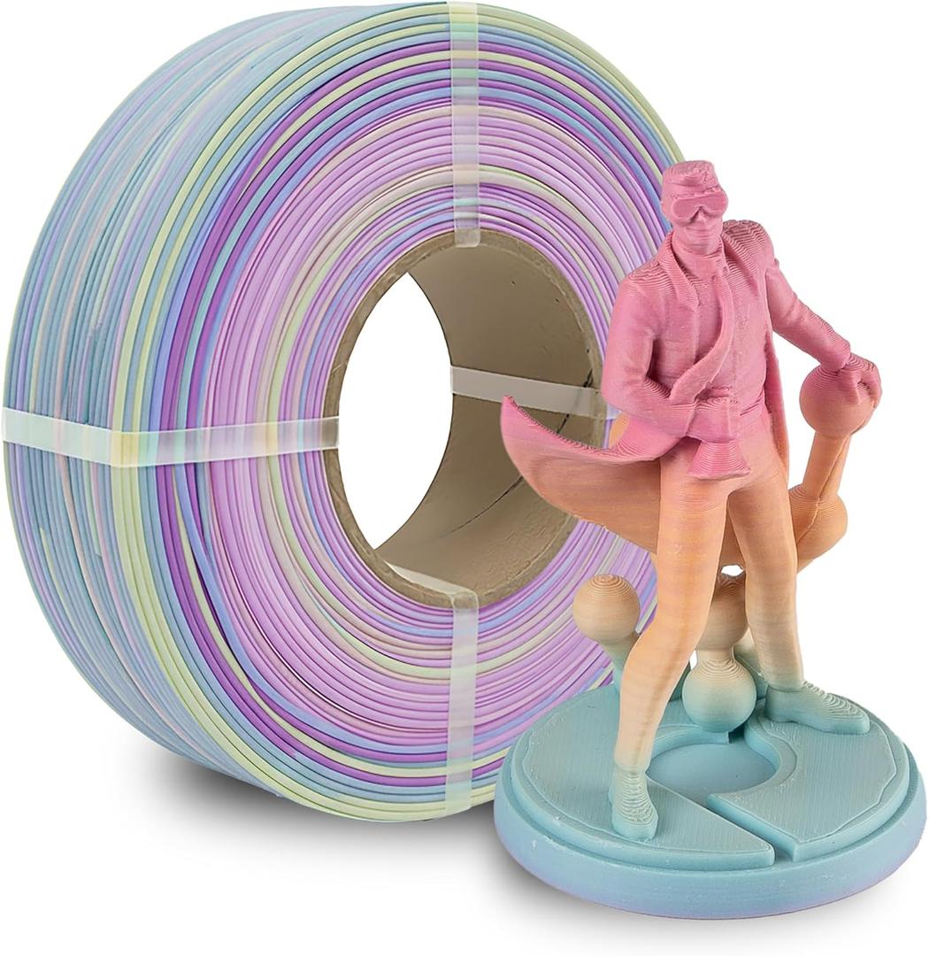 Polymaker Panchroma Refill Spool Gradient Matte Pastel Rainbow PLA 3D Printing Filament Refill, Compatible with All Reusable Spools and All Major FDM 3D Printers, Tangle-Free, 1.75mm 1kg