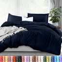 Utopia Bedding Duvet Cover Full Size - 3 Piece with Zipper Closure - 1 Comforter Cover 80X90 Inches & 2 Pillow Shams 20X26 Inches (Navy) Comforter Not Included