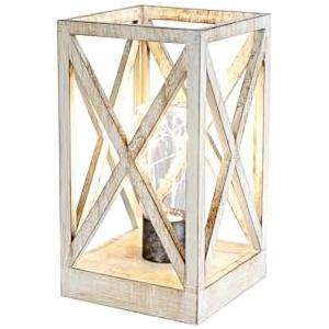 WINGBO Retro Battery Powered Table Lamps, Battery Operated Cordless Lamp, Portable Nightlight Decorative Light for Living Room Dining Room Bedroom Entryway Patio Backyard, White Finish
