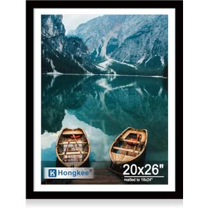 Hongkee 20x26 Picture Frame, Black Wood Style, Wall Mounting