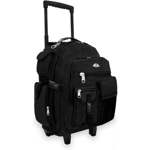 Everest Deluxe Wheeled Backpack, Black, One Size