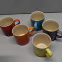 Le Creuset Stoneware Set of 6 London Mugs, 12 oz. Each, Multi-Color