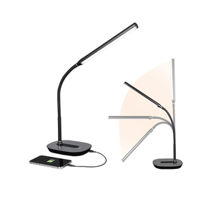 OttLite Strive LED Desk Lamp with USB Charging - ClearSun LED Technology - Adjustable & Flexible Neck, 3 Brightness Settings with Touch Activated Controls - Desk Lamp for Work, Study & Reading