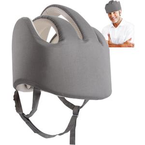 Thick Head Protection for Elderly Falls, Protective Helmet for Elderly Adult, Seniors Head Protector Seizure Soft Helmet Prevent Head Injuries (Grey)