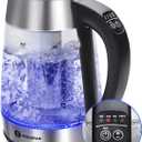 Aigostar Electric Kettle, Tea Kettle with Temperature Control and Tea Infuser, 1500W Hot Water Kettle with Variable Temperature, Keep Warm Function, LED Indicator Light Change, Auto Shut-Off, 1.7L (Black)