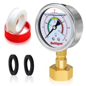 Boltigen 0-30 Psi Water Pressure Gauge, 3/4" GHT Female Thread, Home & Garden, Industrial Pressure Gauge