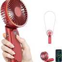 Portable Handheld Fan, 4000mAh, 180 Adjustable, 6 Speed Wind, Display Electricity in Real Time, USB Rechargeable Foldable Personal Fan