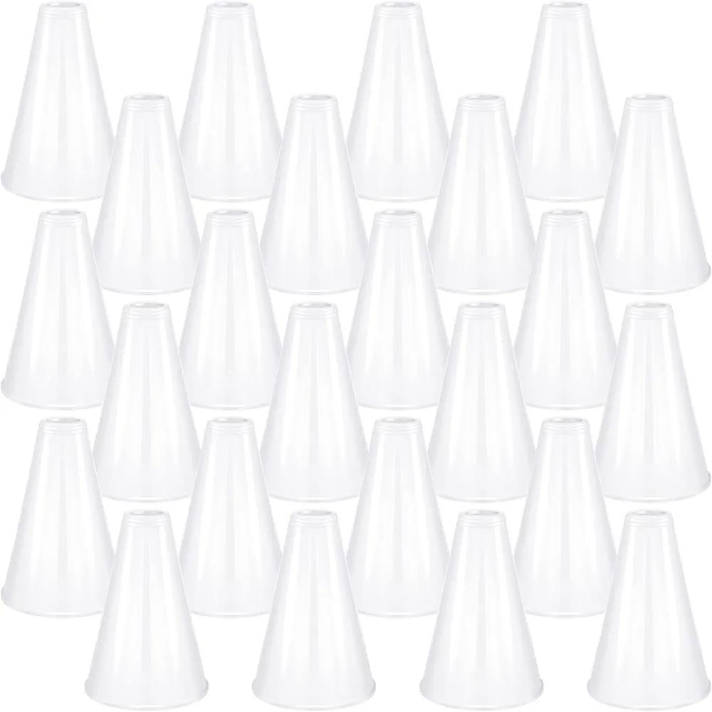Deekin 24 Pieces Cheer Megaphone Bulk White Mini Plastic Megaphone Cheer Party Accessory Favors Cheerleading Director Prop Noisemaker Toys for Sports Match Game Outdoor Activities
