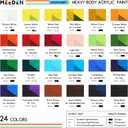 MEEDEN Heavy Body Acrylic Paint - Basic Satin Finish 24 x 60ml (2 oz) Color Paint Set for Adults - Rich Pigment Art Craft Paints for Canvas Clay Wood
