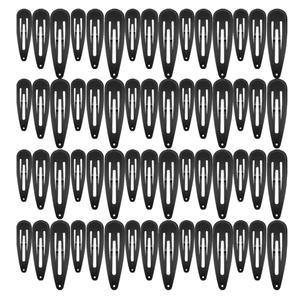 ECADY Hair Clips Multi-Size 60pcs Durable & Non-Slip Black Metal Snap Barrettes (Glossy Black)