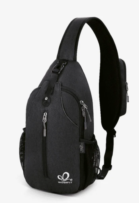 WATERFLY Crossbody Sling Backpack Sling Bag Travel Hiking Chest Bag Daypack