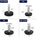 1/4" Thread Furniture Feet Levelers, 24 PCS Adjustable Furniture Feet Threaded Screw in, Leveling Feet Screw On Furniture Glide Leveling for Table, Cabinets, Chairs, Stool Legs