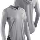 NELEUS Women's Sun Protection Running Shirts Workout Athletic Shirts with Hoods, 3 Pack (L)