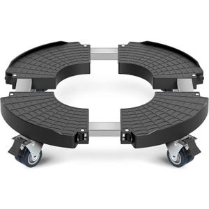 Plant Caddy with Lockable Wheels Heavy Duty 450lbs Capacity, 15-22 Inch Adjustable Plant Stand with Wheels Rolling base, Plant Dolly for Flower Pot Mover Indoor Outdoor, Black, 1 Pack