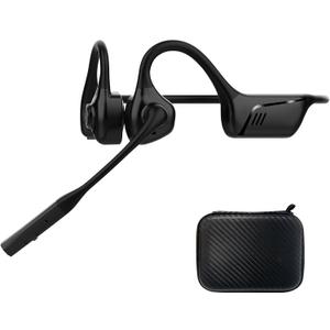 Open Ear Bluetooth Headphones with Microphone, Noise Cancelling Wireless Headset with Mute Button, Supports aptX/aptX-LL/aptX-HD, Designed for Meeting, Home Office,Driving -Not Bone Conduction (Grey)