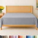 Full Size Flat Sheet - Hotel Quality Top Flat Bed Sheet Only - Ultra-Soft, Breathable & Cooling - Fade & Wrinkle Free - Easy-Care, Stain & Shrink Resistant Bedding - Easy-Fit & Oeko-Tex - Steel Blue