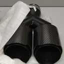 YDES Carbon Fiber 3-Inch Inlet 4-Inch Outlet Set of Dual Car Exhaust Tips Fit For 76 mm or 3 Inch Stainless Steel Tailpipe Exhaust Pipe(2pcs) BLack