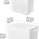 Yishyfier Plastic Storage Baskets Bins Boxes With Lids,Organizing Container White Storage Organizer Bins For Shelves Drawers Desktop Playroom Classroom Office,6-Pack(4XL+2L)