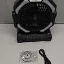 Camping Misting Fan - 24000mAh Portable Battery Powered Fans with 9oz Water Tank, Light, Hook - Rechargeable, 120H Cooling, Last 5H Mist, 4 Speed, Sleep Mode - Outdoor Gear, Travel Essentials (Black)