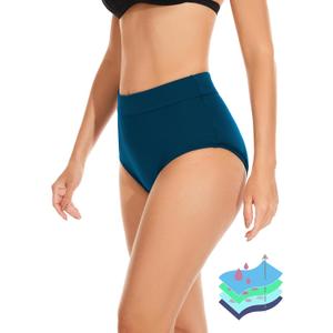 OVRUNS Period Swimwear Leakproof Bikini Brief Bottoms Waterproof Menstrual Swim Bottoms for Teens, Girls, Women, XS
