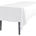 Decor Linens 90 x 132 Inch Rectangular Polyester Tablecloth with Oblong Corners, Weddings, Trade show, Banquets, Home, White