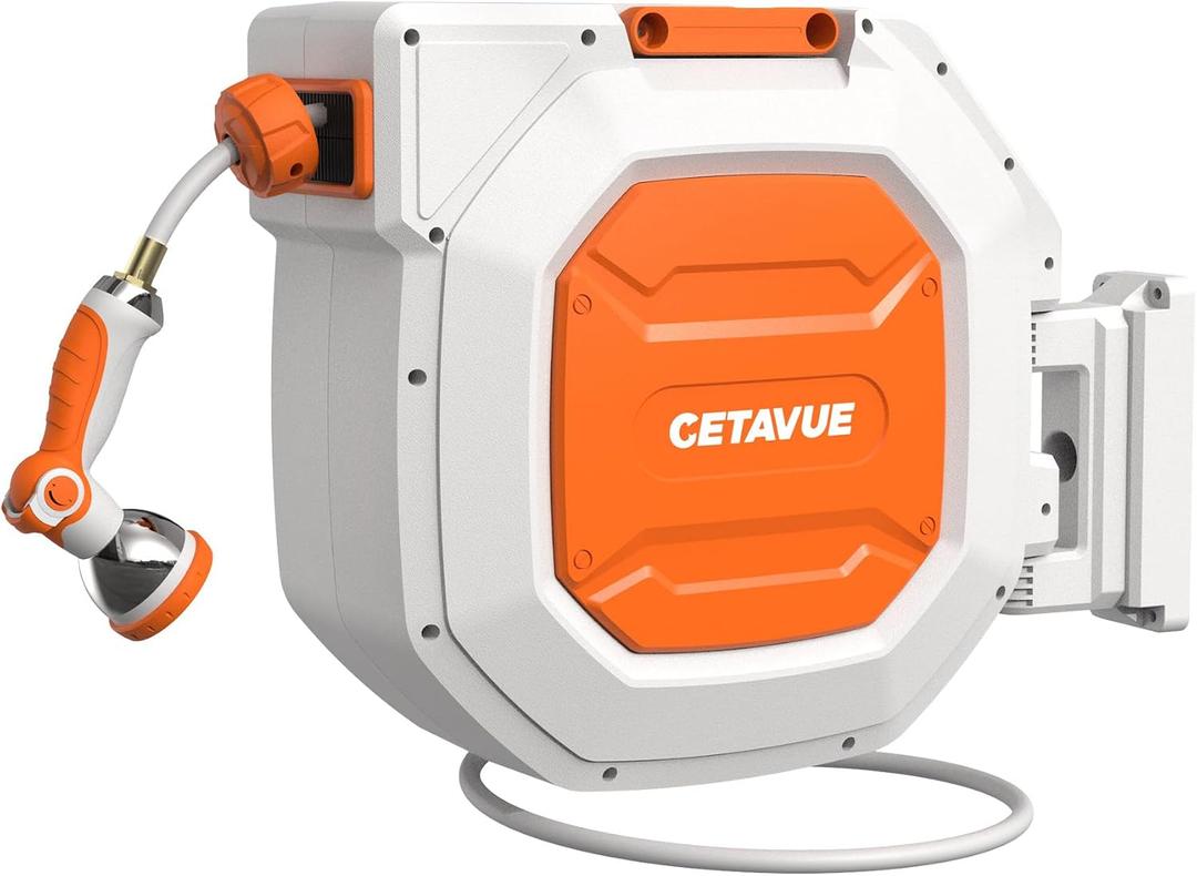 Retractable Garden Hose Reel 5/8 inch x 100 ft Wall Mounted