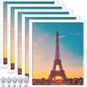 20x24 Picture Frame Set of 5, White Photo Frames High Transparent Wall Gallery Desktop Horizontal Vertical for Canvas Collage Photo Poster Certificate 20 x 24 inches