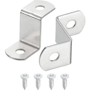 uxcell 30 Pcs 3/4" Offset Canvas Clips, Picture Framing Mirror Clips Z Shape Canvas Painting Mounting Clips with 2 Mounting Hole with Screws, Silver