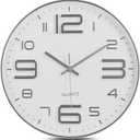Bernhard Products Silver Wall Clock 12 Inch Silent Non-Ticking Quality Quartz Battery Operated Round White Decorative Modern Design for Home/Office/Kitchen/Bedroom/Living Room (Silver & White)
