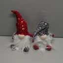 Juegoal 12" Lighted Christmas Gnome, Handmade Sequins Hat Scandinavian Swedish Tomte, Light Up Elf Toy Holiday Present, Battery Operated Winter Tabletop Christmas Decorations, 2 Set