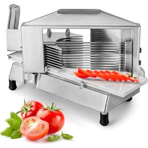 VEVOR Commercial Tomato Slicer, 1/4 inch Tomato Cutter Slicer, Stainless Steel Heavy Duty Cutter Machine, Manual with Non-slip Feet, for Cutting Tomatoes, Cucumbers, Bananas