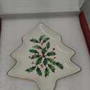 Lenox Serveware, Hosting The Holidays Tree Plate, Festive Porcelain Dinnerware, Service for 1, Pasta, Salad and Dinner, Dishwasher Safe, Christmas Decorations (MultiColor, 5.75 inch Length, 1 Piece)