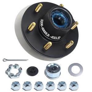 OZISENS 1 Sets 5200-6000lbs Trailer Hub Kits 6 Bolt 5.5,Trailer Axle Kit for 1.25'' to 1.75'' #42 Tapered Spindle,Pre- Lubrication 25580 15123 Bearings Trailer Idler Hub Kit.
