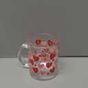 Willinglong 2 Pack Valentine Glass Cups Heart Coffee Mugs Valentines Gifts 12 oz Pink Red Heart Coffee Cup with Handle Bulk Sweet Drinking Mugs for Valentines Wedding Party Drinkware Love Gifts