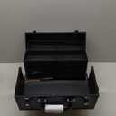 Joligrace Makeup Train Case Professional Adjustable - 6 Trays Cosmetic Cases Makeup Storage Organizer Box with Lock and Compartments 14 Inch Large Black