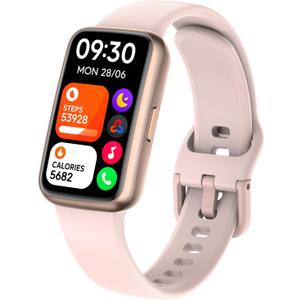 Fitness Tracker Smart Watch for Men Women, 1.47" HD with Bluetooth, 24/7 Heart Rate & Blood Oxygen Monitor, Sleep & Step Counter, 100+ Sports Modes, IP68 Waterproof, Compatible with Android iOS (Rose Gold)