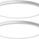 WKONCLDY Two Pack 4700lm LED Flush Mount Ceiling Light, Super Slim 16 inch 5000K LED Ceiling Light for Bedroom, Living Room, Dining Room (White), 16in-2P