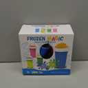 FANS-ONE Slushie Cup, 2 Pack Slushy Maker Cup, Frozen Magic Squeeze Cups for Juice Milk Yogurt Ice Cream Make, DIY Smoothie Cooling Cup with Lid & Straw for Kids Friends Family (Blue+Pink)