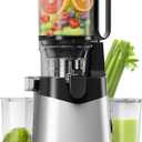 Cold Press Juicer, 5.3" Extra Large Feed Chute Fit Whole Fruits & Vegetables, 350W Slow Masticating Juicer Machines, Easy to Clean, High Juice YieldSilver