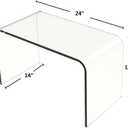 Acrylic Side Table - 14x12x24 Inch Multipurpose C Shaped End Table for Laptop, Working, Writing, or Coloring - Modern Acrylic Furniture by Lavish Home