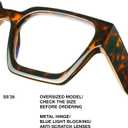 livho Oversized Eyewear Frame for Woman and Men - Rectangle Fashion Glasses for Computer, Chic Preppy Frame