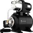 LANCHEZ 1.6HP Shallow Well Pump with Pressure Tank, 1340GPH Automatic Irrigation Water Booster Jet Pump, 115V Stainless Steel Water Transfer Pump for Home Garden Lawn Sprinkler Irrigation
