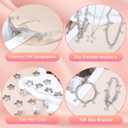 Y2k Accessories Set Included Star Y2k Silver Necklace Grunge Layered Necklace Y2K Sunglasses Star Hair Clip Y2k Silver Hair Clips Vintage Jewelry Set for Women