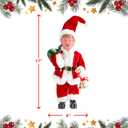 Father Santa Donald Christmas Figurine 45cm (Red)  Funny Holiday Character Ornament  Novelty Christmas Decoration for Home, Party & Garden
